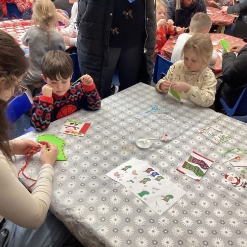 Christmas Singing and Crafts in Reception Class